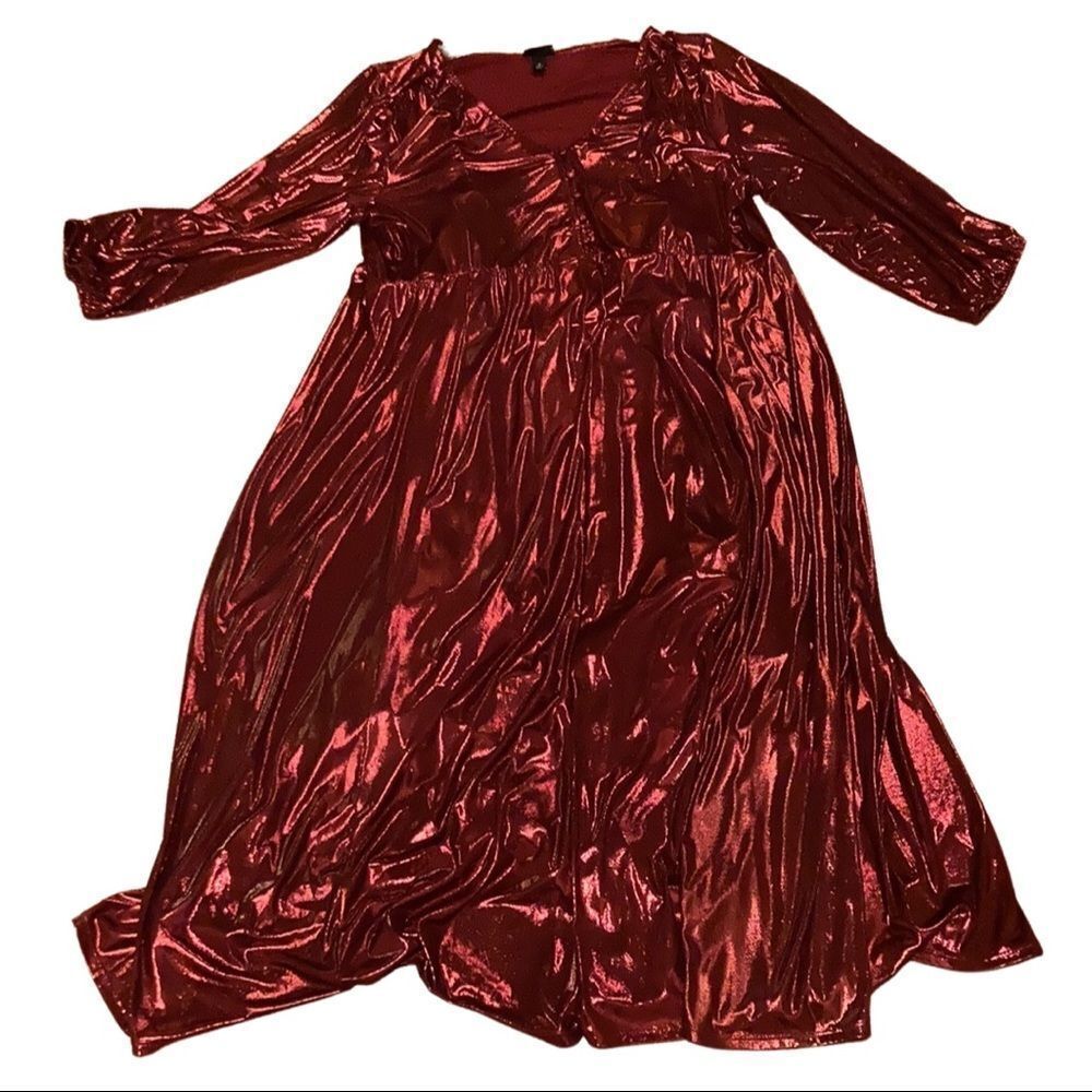 NWT Torrid Red Liquid Knit Tea Length Dress 2X - Picture 5 of 7